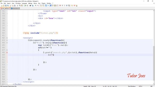 School Management System Project Admin Search Staff Details in PHP and MySQL Tamil Part-08 смотреть онлайн