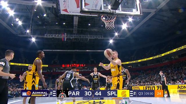 AdmiralBet ABA League 2023/24, Round 19 match: Partizan Mozzart Bet – Split (5.2.2024) смотреть онлайн