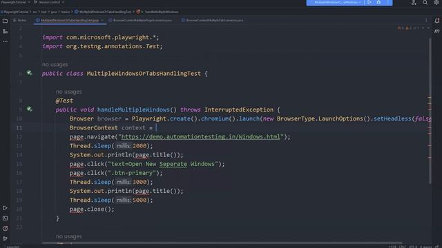 #30 Handle Windows or Tabs in Playwright Java смотреть онлайн