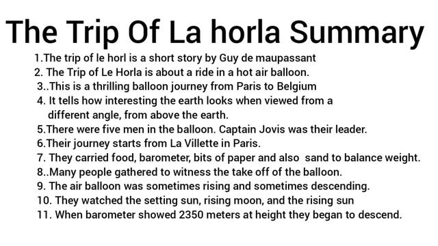 The Trip of Le Horla short summary കുറഞ്ഞ സമയത്തിൽ വേഗം പഠിക്കാം Easy English смотреть онлайн