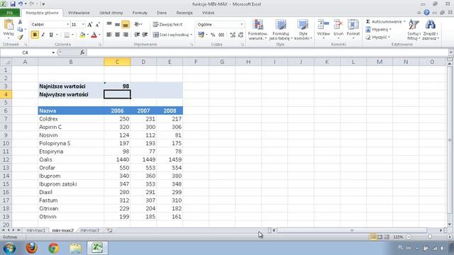 Excel - funkcje MIN i MAX смотреть онлайн