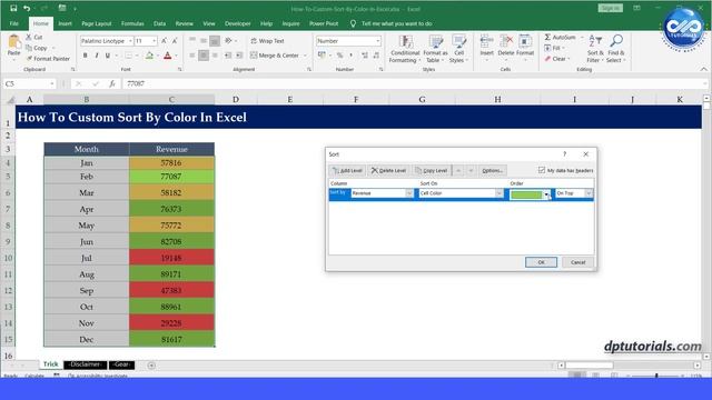 How To Custom Sort By Color In Excel смотреть онлайн