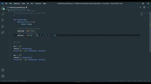 | Balance Parenthesis Using Stack Python | Python Stack | смотреть онлайн
