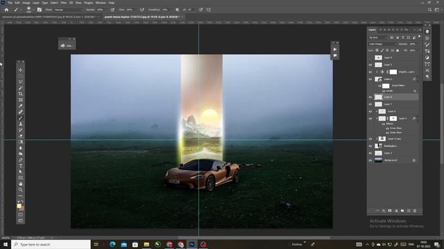 car photo manipulation in photoshop