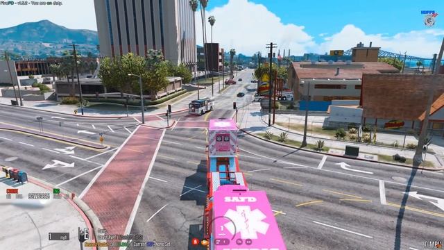 New Car Hauler Towing Pink Fire Trucks in GTA 5 RP смотреть онлайн