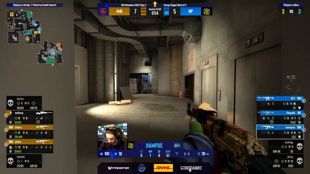 Gambit Esports Vs Ninjas In Pyjamas | IEM Katowice 2022 | CS:GO | Группа A