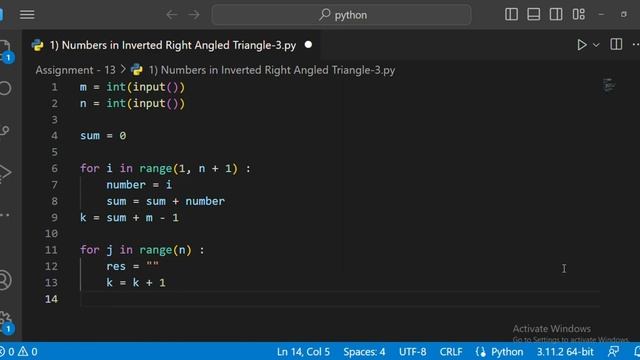 Numbers in Inverted Right Angled Triangle - 3 | Assignment - 13 | Python | CCBP 4.0 | Newly Added смотреть онлайн