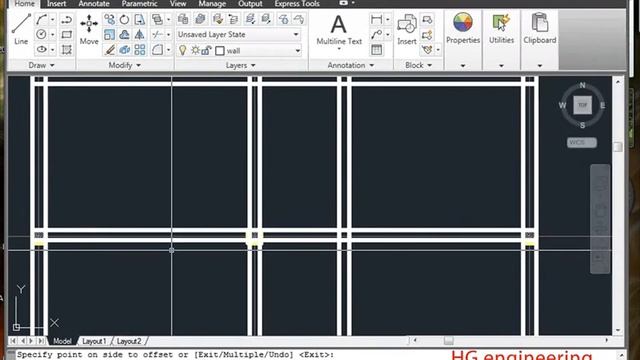17 Architectural drawing (wall) in AutoCAD смотреть онлайн