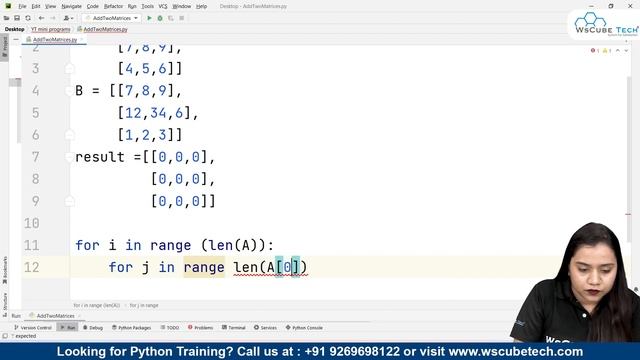How to Add Two Matrices using Python Codes [English] смотреть онлайн