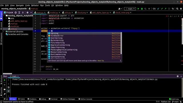 Moving objects in matplotlib animation смотреть онлайн