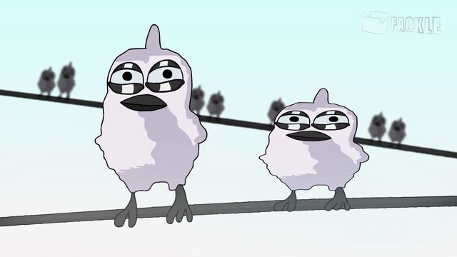 Two birds on a wire. | Animated смотреть онлайн