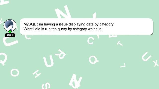 MySQL : im having a issue displaying data by category смотреть онлайн