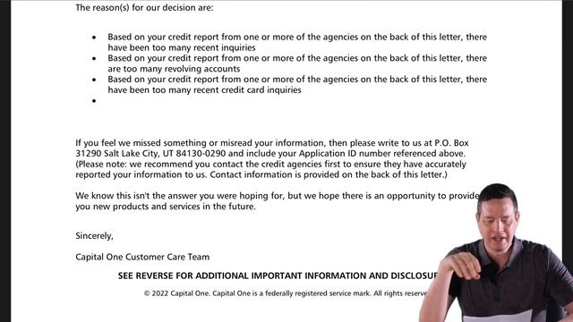 Watch Me Read the DENIAL LETTER for the Capital One Venture X - 4 Reasons for Denial смотреть онлайн