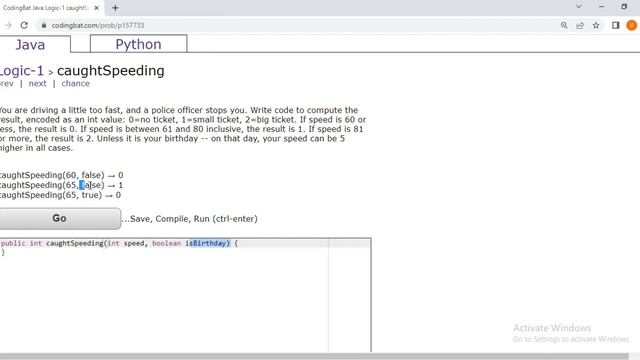 Coding bat Java Logic-1 (coughtspeeding) || Basic boolean logic puzzles -- if else && || !. смотреть онлайн