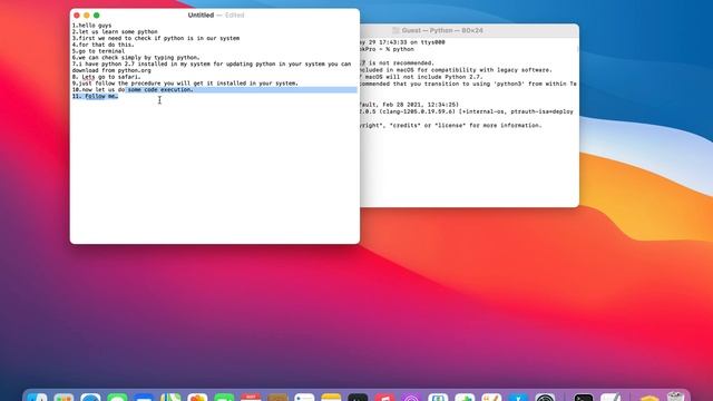 install and run basic python on Mac Terminal | hello world | python basics смотреть онлайн