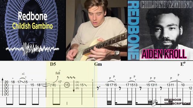 Redbone - Childish Gambino (Aiden kroll guitar tab) смотреть онлайн