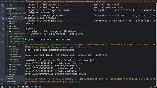 PROGRAMAÇÃO NODEJS - AULA 21 - MIGRATIONS смотреть онлайн