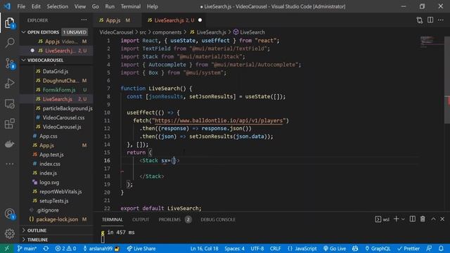 Autocomplete Search Using Material UI and API смотреть онлайн