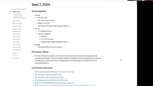 Velero Community Meeting / Open Discussion - Sept 8, 2020 смотреть онлайн