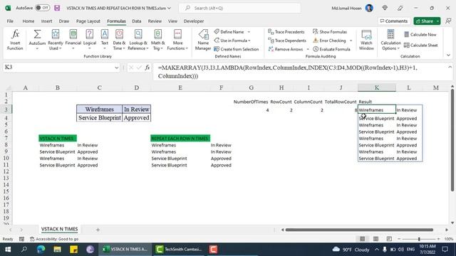 Vstack N Times and Repeat Each Row N Times Using LAMBDA смотреть онлайн