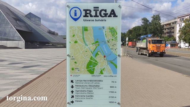 Riga 2021 Map- 4K City Walking Tour with City Sounds смотреть онлайн