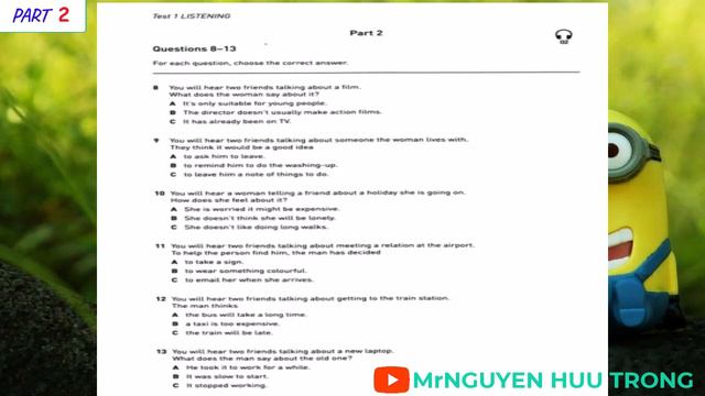 TEST 1 - PET COLLINS - B1 PRELIMINARY 8 PRACTICE TESTS смотреть онлайн