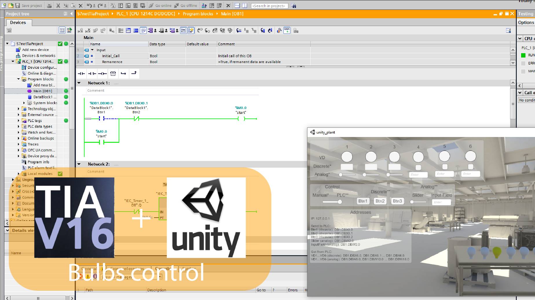 Communication between Unity and TIA Portal with S7NetPlus (English) смотреть онлайн