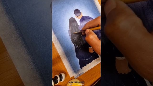 Mix Media On Sketch Paper/ Couple Painting/Soft Crayons/Acrylic paint/color pencil смотреть онлайн