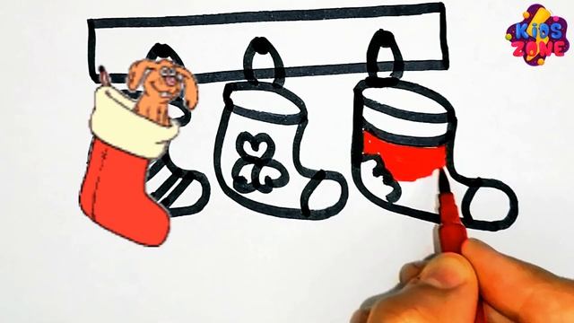 How To Draw Cute Christmas Sock | Нарисуйте милые рождественские носки | DRAW CUTE THINGS смотреть онлайн
