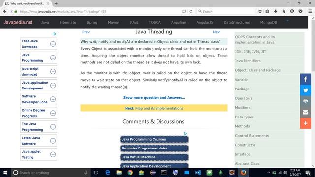 Why wait, notify and notifyAll are declared in Object class and not in Thread class?
| javapedia.ne смотреть онлайн