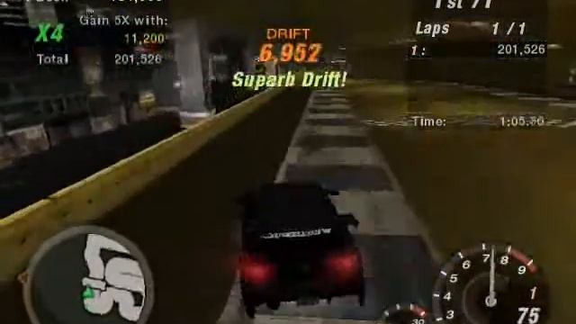 NFSU2-parkade drift 1 210k + dyno смотреть онлайн