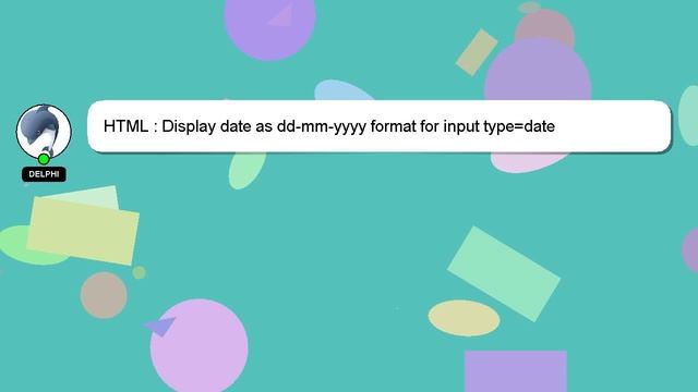 HTML : Display date as dd-mm-yyyy format for input type=date смотреть онлайн
