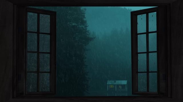 Rain Sounds for Sleep - Open Window Rain Sounds - Heavy Rain Sounds - 1 hour смотреть онлайн