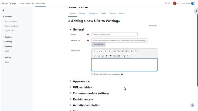 URL in Moodle: Display weblinks смотреть онлайн