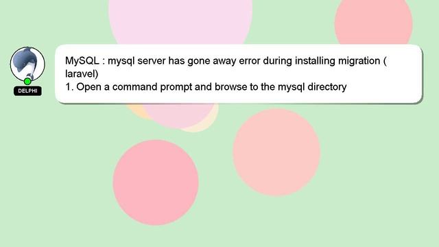MySQL : mysql server has gone away error during installing migration (laravel) смотреть онлайн