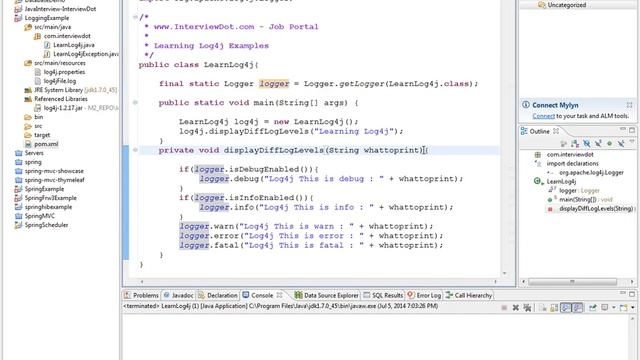 LOG4J SAMPLE APPLICATION DEMO смотреть онлайн