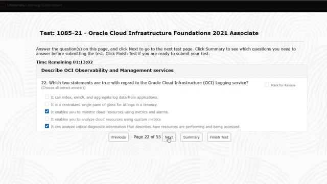 Oracle cloud Infrastructure Foundations 2021 Associate 1Z0 1085 21 Final Exam Answers [55 Question смотреть онлайн