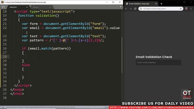 Email Validation Check Using Vanilla Javascript | How To Check Email Valid or Not смотреть онлайн