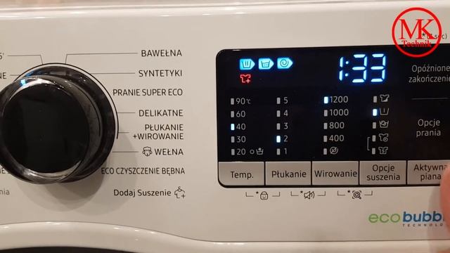 Prezentacja i test głośności pralko-suszarki SAMSUNG WD80K52E0ZW ECOBUUBLE смотреть онлайн