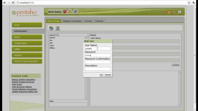 Adicionando Novo Usuário ao Pentaho смотреть онлайн