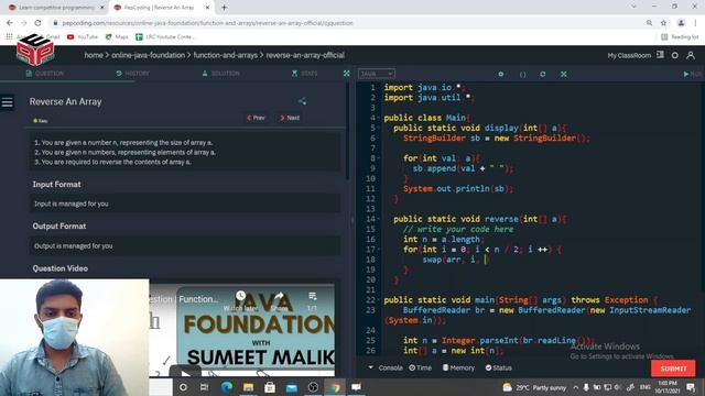 Reverse an Array | Functions and Arrays | In English | Java | Video_17 смотреть онлайн