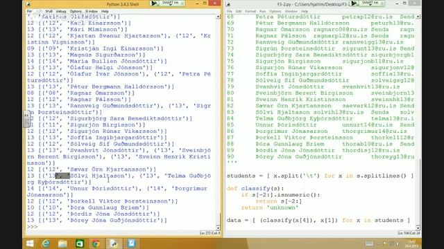 T-308-PRLA, Forritunarmálið Python, 2015-1 - Dagur 3-2 смотреть онлайн