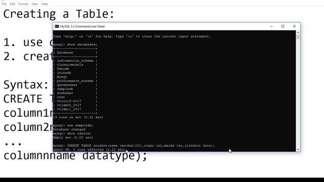 Lesson 1 : Create Table in MySQL смотреть онлайн