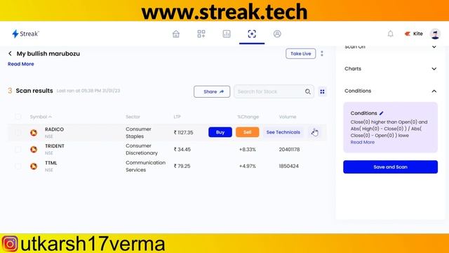 How to find bullish marubozu and bearish marubozu stocks on streak.tech смотреть онлайн