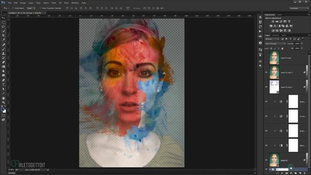 Watercolor Portrait Effect - Photoshop tutorial смотреть онлайн