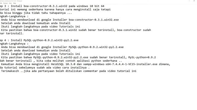 Step 3 : Cara Install boa-constructor-0.3.1.win32 | Step 4 : Install MySQL-python-0.9.2.win32-py2.2 смотреть онлайн