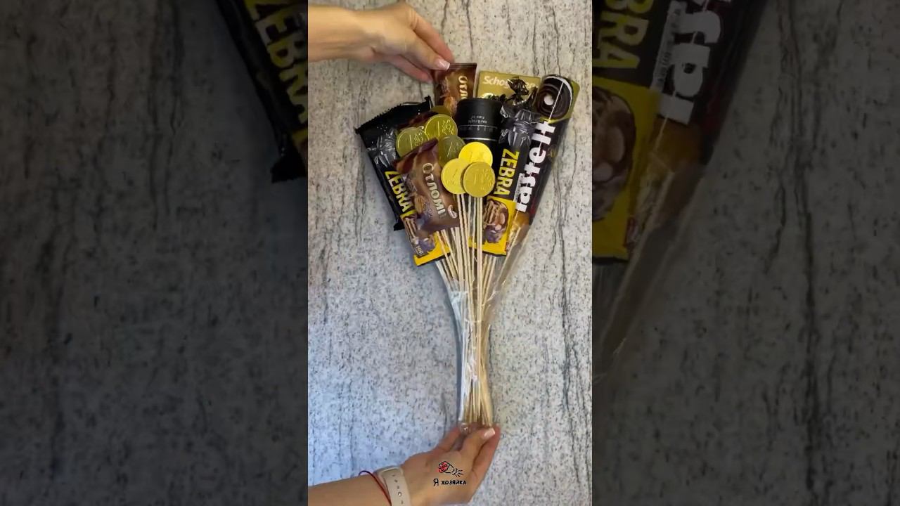 Букет из конфет #diy #своимируками #идеи #мастеркласс #подарок #букетизконфет смотреть онлайн