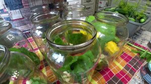 Маринованные огурцы с кабачками