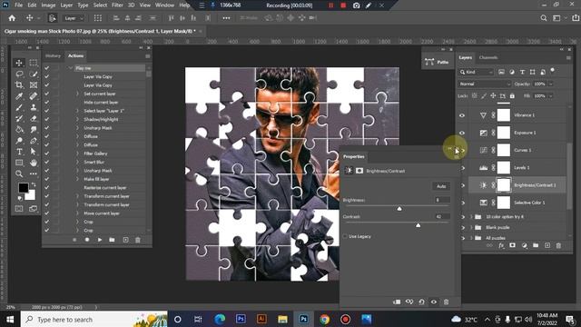 Puzzle Effect Photoshop Action смотреть онлайн