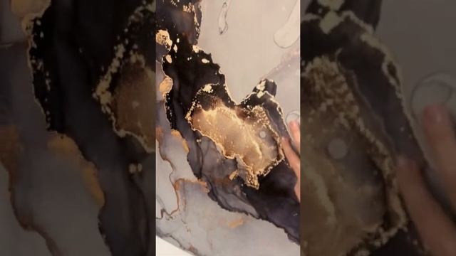 Quadro Marmo Nero, Bianco E Oro 100x75